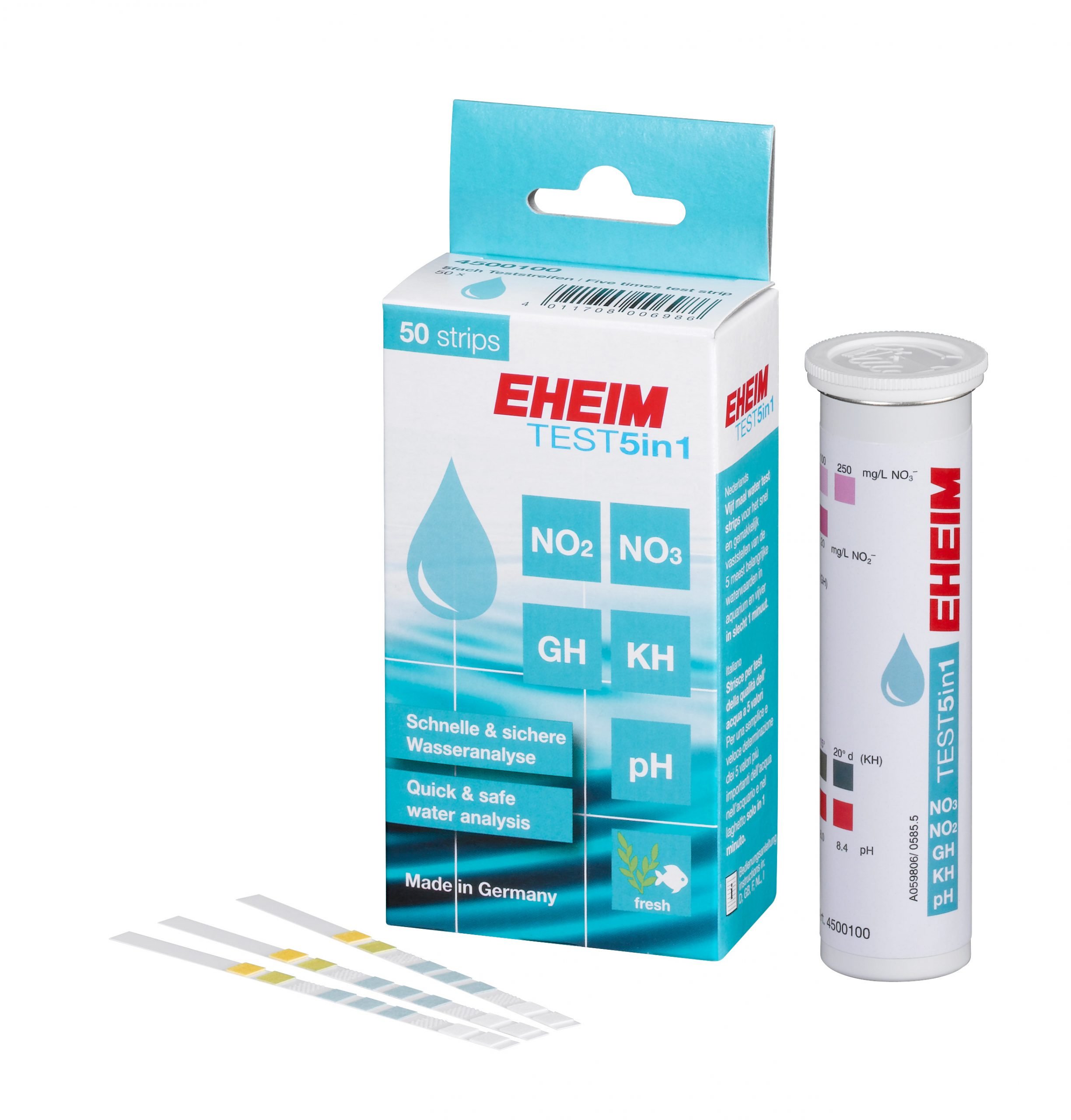 EHEIM TEST5in1 - tiras de análisis de 5 parámetros del agua (50 u.)
