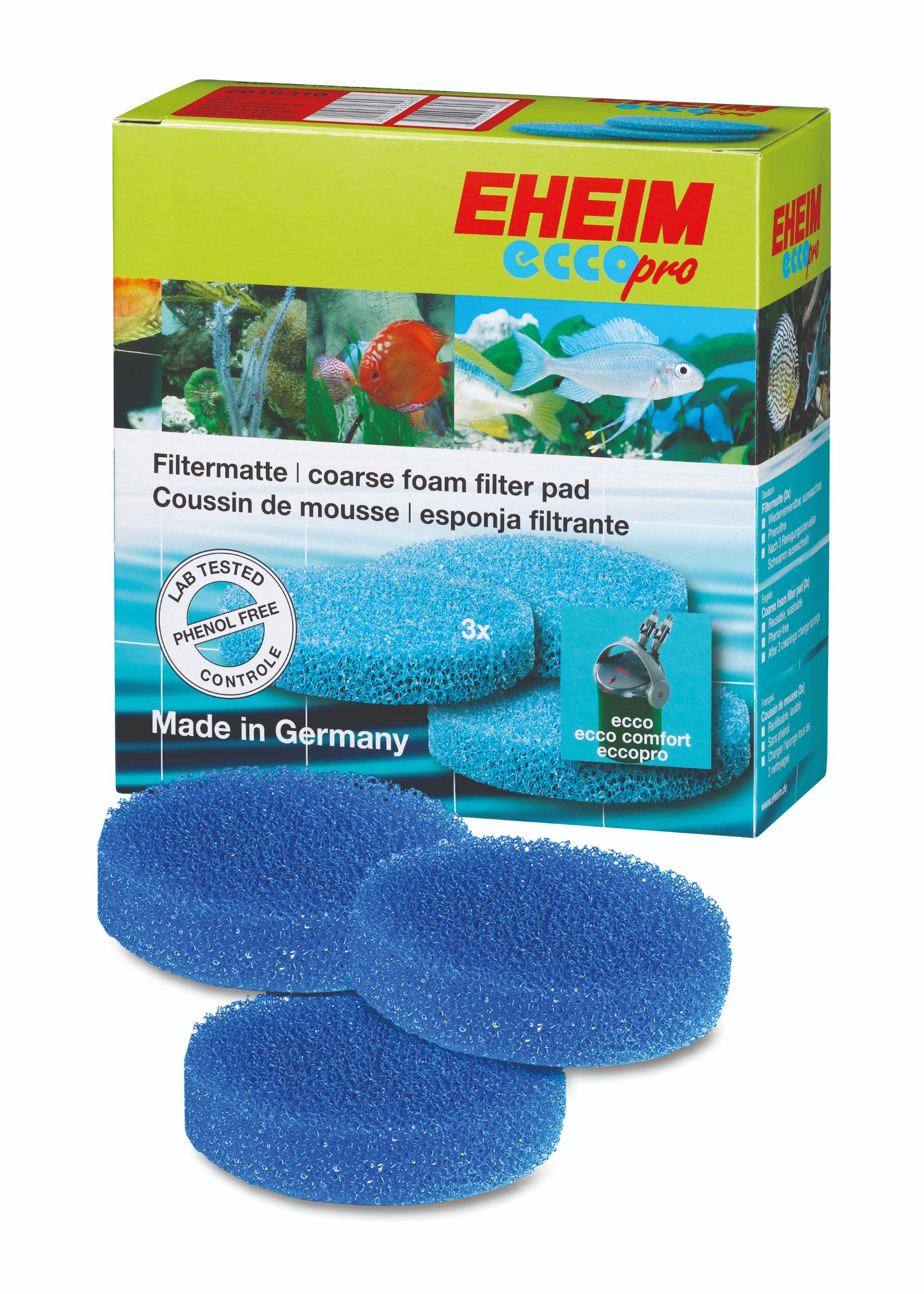 EHEIM esponja filtrante gruesa (3 uds.) para ecco pro (2032/34/36)