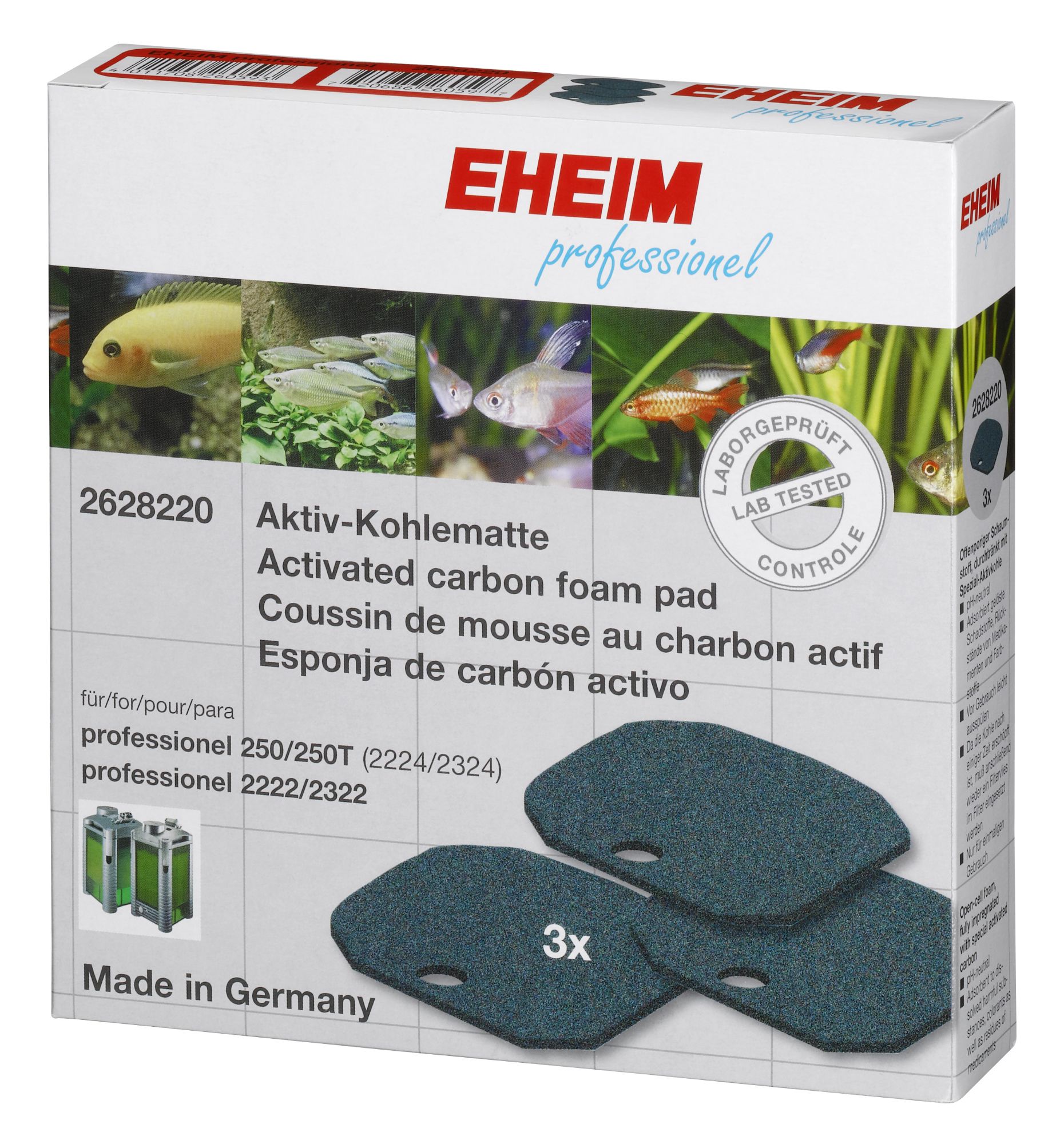 EHEIM almohadilla de carbón (3 uds.) para eXperience 150/250/250T (2422/24, 2124)