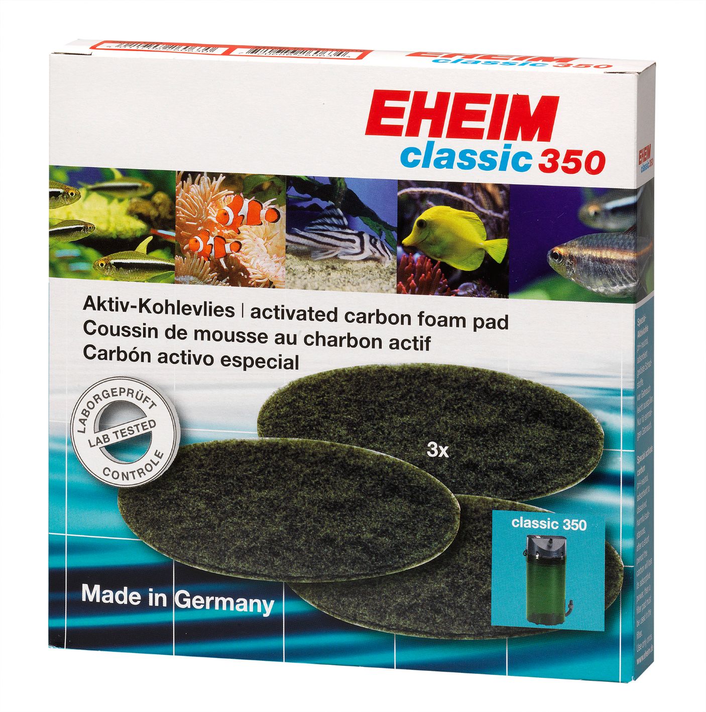 EHEIM almohadilla de carbón (3u) para classic 350