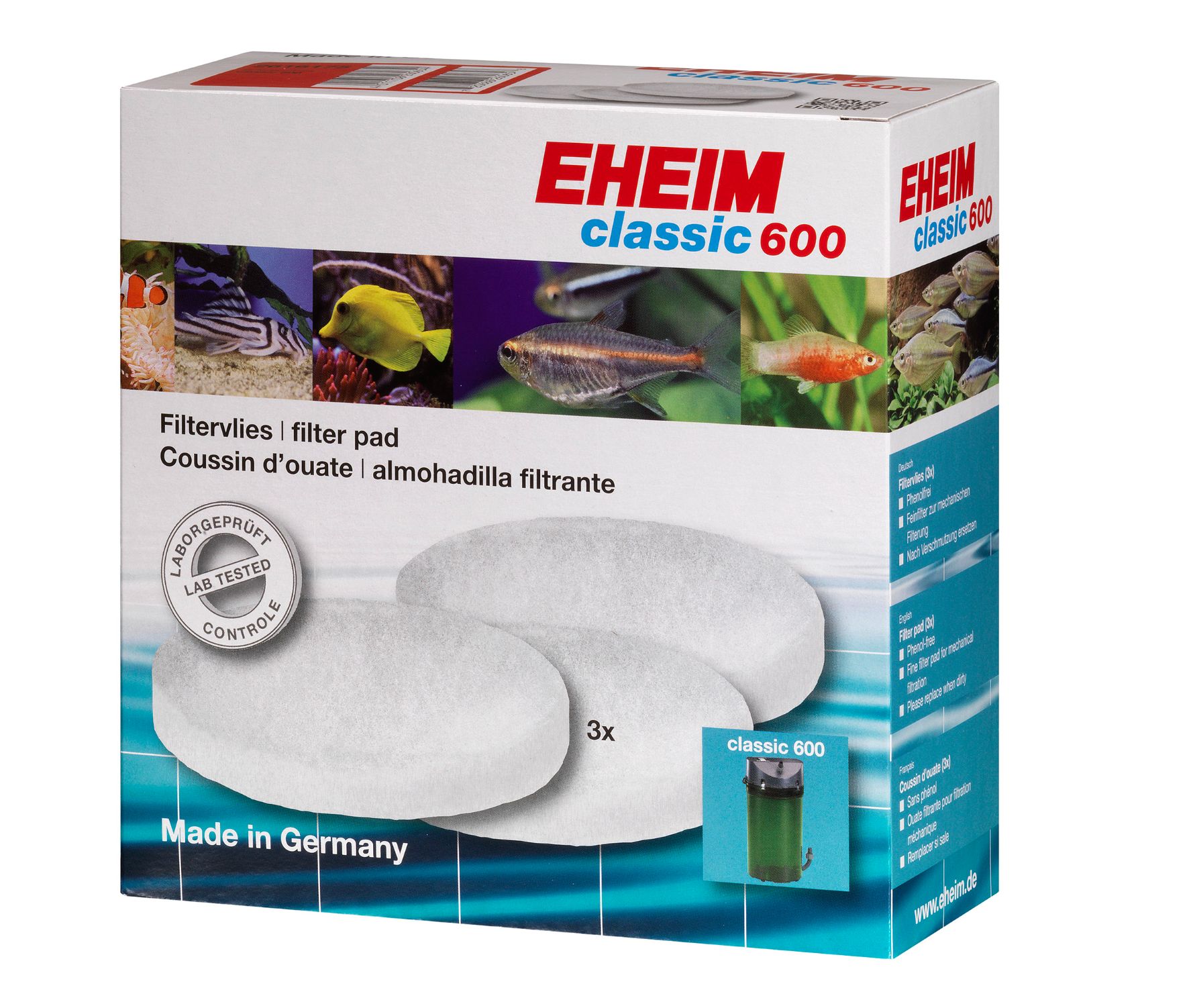 EHEIM almohadilla filtrante blanca (3 uds.) para classic 600 (2217)