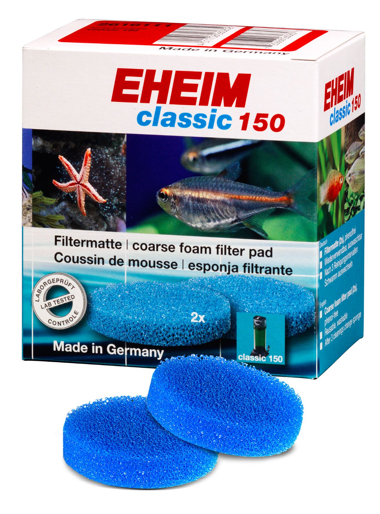 EHEIM esponja filtrante azul (2 uds.) para classic 150 (2211)