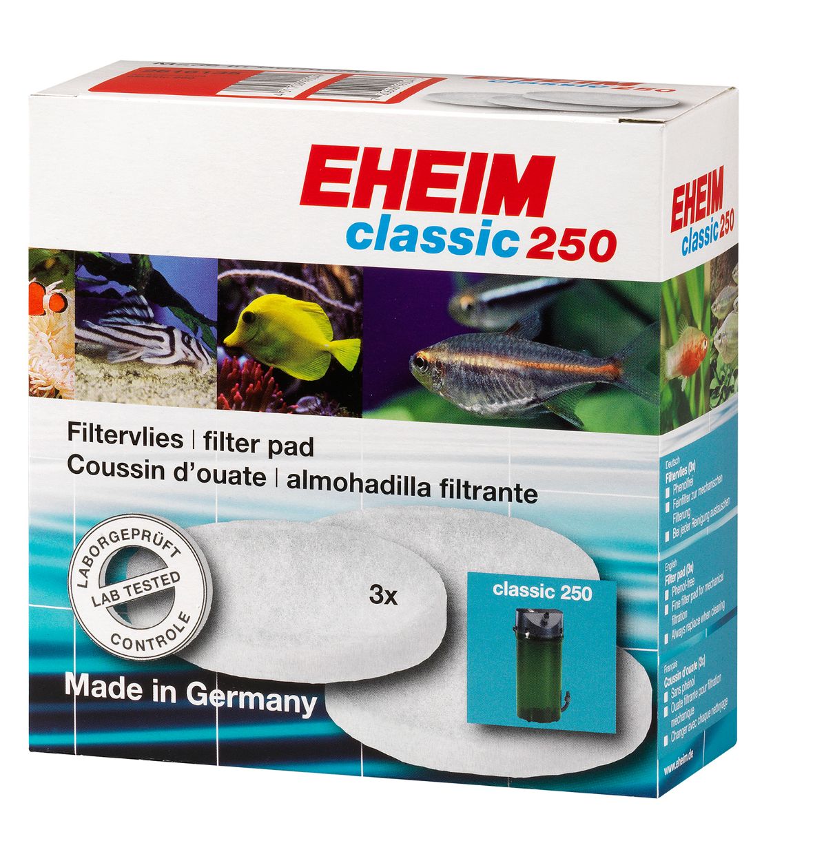 EHEIM almohadilla filtrante blanca (3 uds.) para classic 250 (2213)